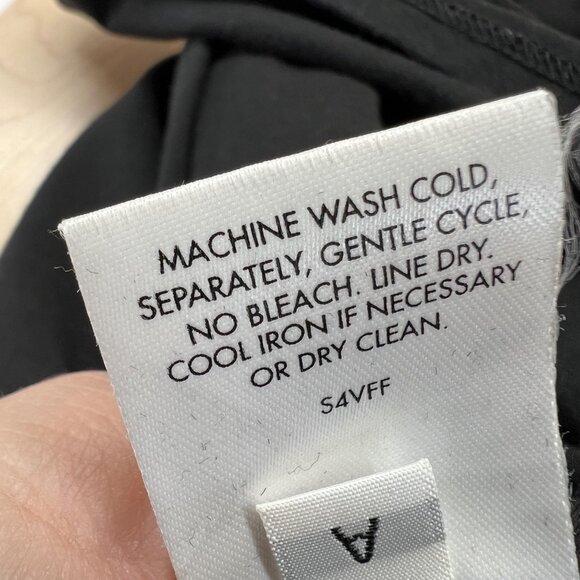 Eileen Fisher V-Neck Midi Dress Short Sleeve Black Size Medium - Picture 11 of 12